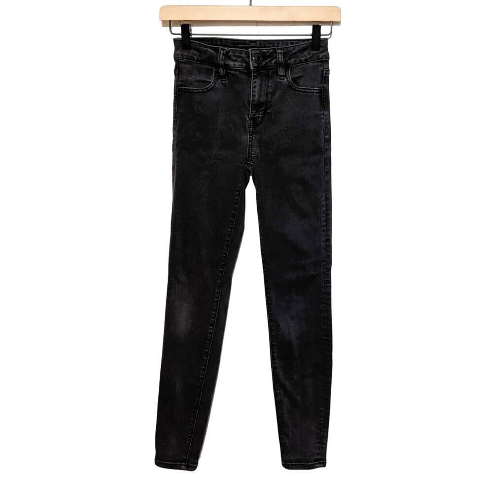 American Eagle Jeans Womens 0 Black Hi Rise Jeggings Next Level Stretch Denim